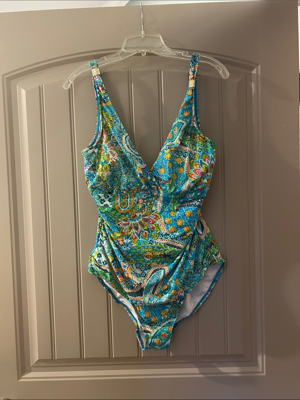 Lauren Ralph Lauren Turquoise Multi Paisley One-Piece Swimsuit